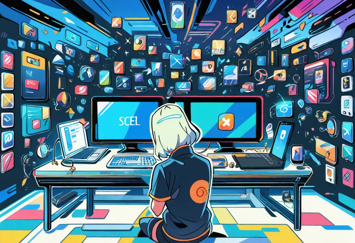 AIを活用したパスワード管理アプリと二要素認証で、GoogleアカウントやApple Account、Amazon、PayPayなどのオンラインサービスを安全に管理する様子