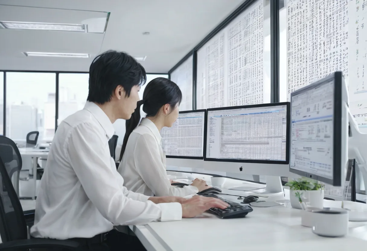 美咲と蓮がGoogle SheetsでAI検索の引用元を比較する机