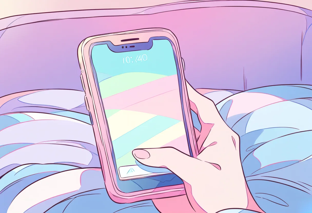 スマートフォンでAIに相談する朝の風景
