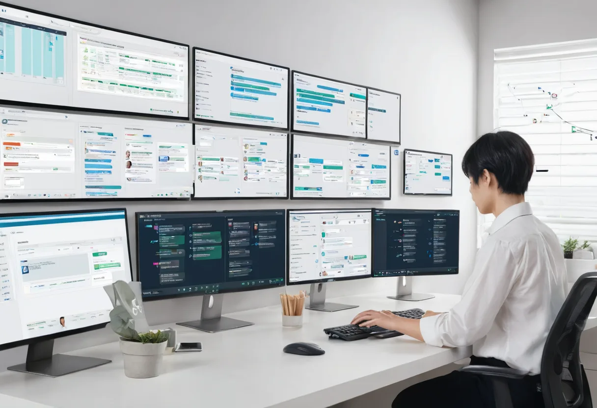 AIとCRMで問い合わせ案件を整理するサポート担当者